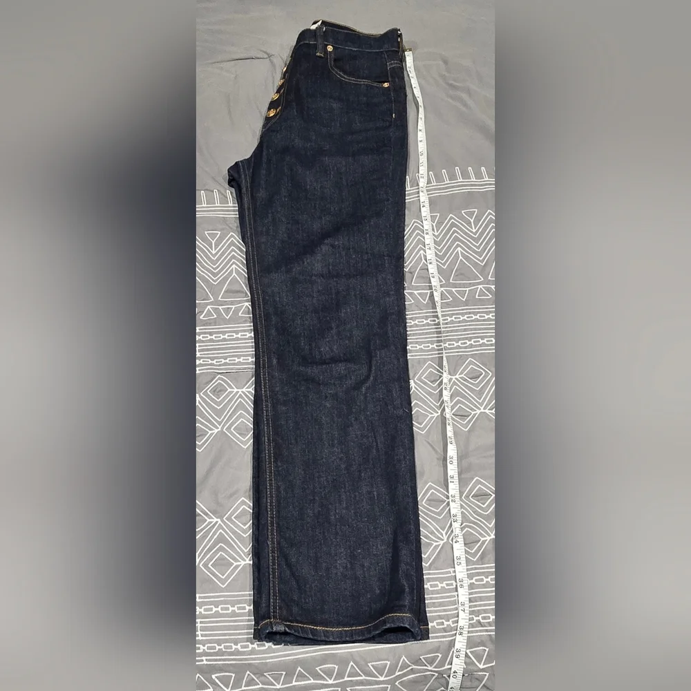 Tory Burch Button Fly Straight Leg Jeans Size 28 - Picture 2 of 9